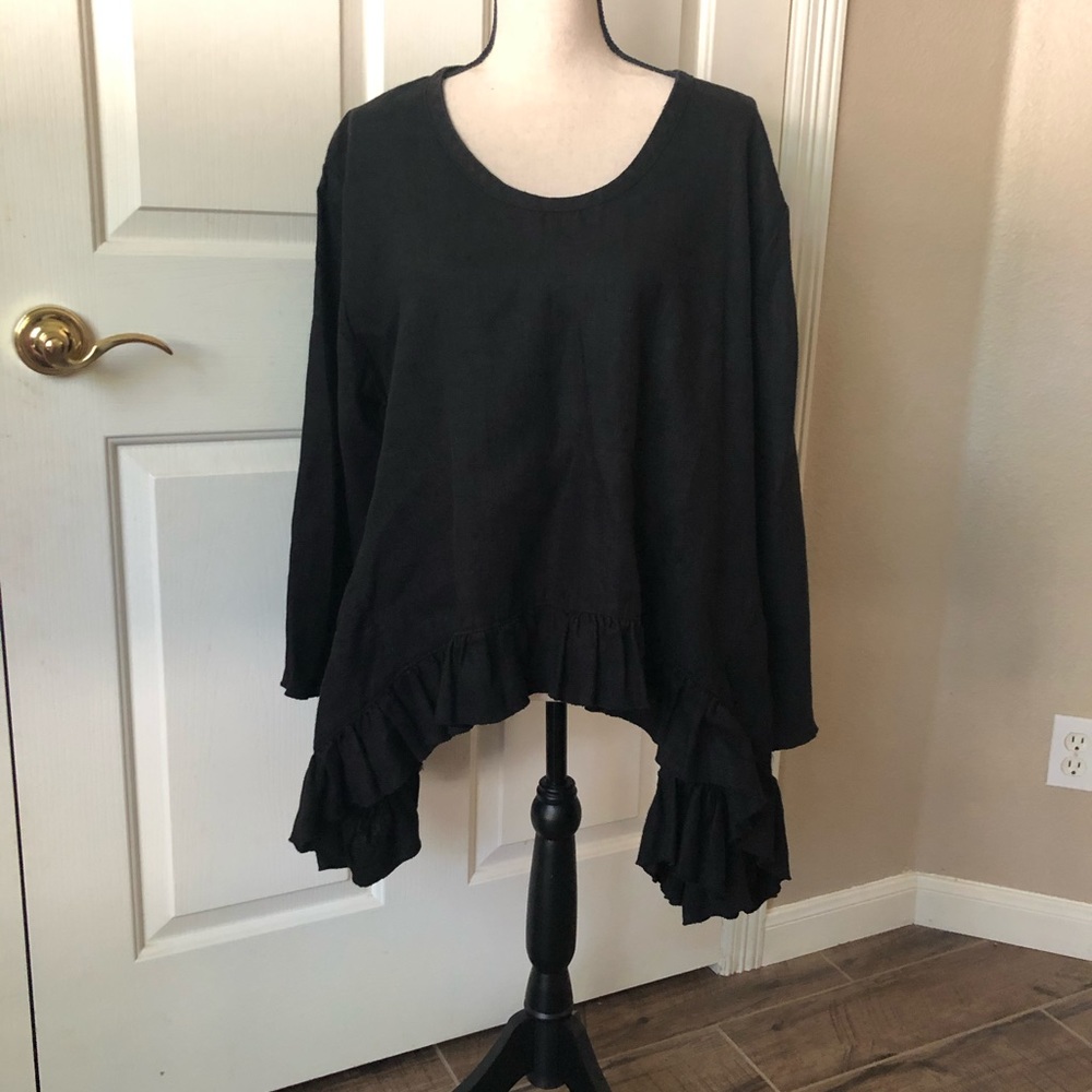 Linen tunic top with pockets